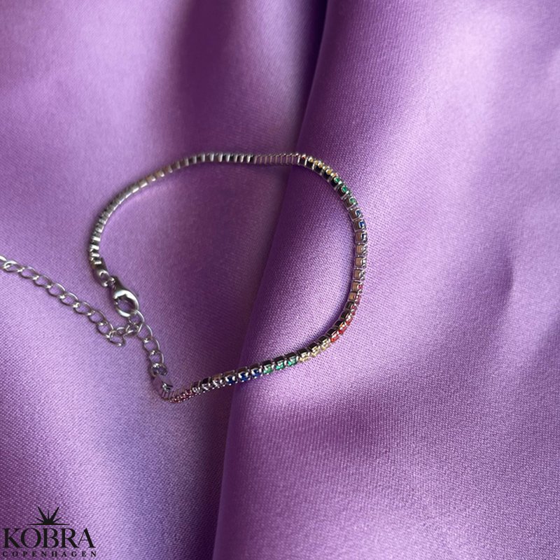 "Spring" armbnd med multifarvet sten i sterling slv