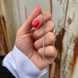 "Ruby" slv armbnd med kde og sten