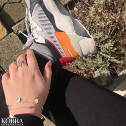 "Elma" silver bracelet with round silver plates