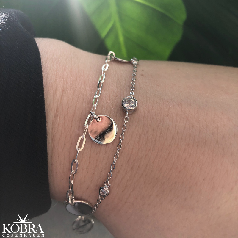 "Elma" silver bracelet with round silver plates