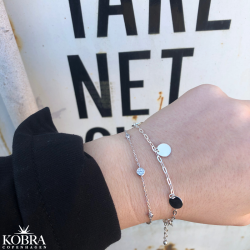 "Jenny" slv armbnd med hvide sten