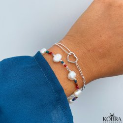 "Colombia" slv armbnd med hjerte