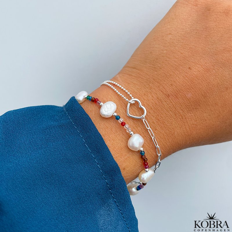 "Colombia" slv armbnd med hjerte