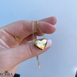 "Aura" 18 karat forgyldt hjerte halskęde inklusiv indgravering