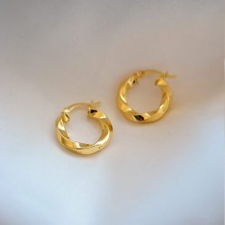 "Autum" 18 karat forgyldte snoet hoops 
