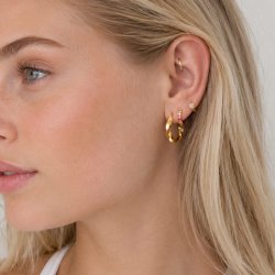"Autum" 18 karat forgyldte snoet hoops 