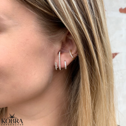 "Avery" gold earrings with white stones