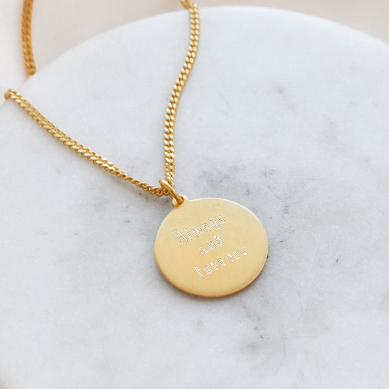 "Axton" Id tag with engraving in 18 carat gold plated
