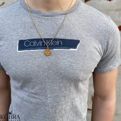 "Axton" ID tag med kryds i 18 karat forgyldt