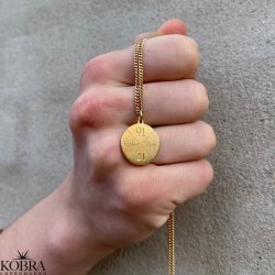 "Axton" ID tag med kryds i 18 karat forgyldt