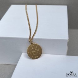 "Axton" ID tag med kryds i 18 karat forgyldt