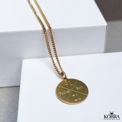 "Axton" ID tag med kryds i 18 karat forgyldt