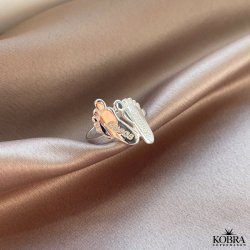 Hndlavet slv ring med babyfdder inklusiv gravering