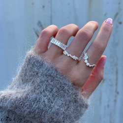 "Krystal" Eternity slv ring med baguette sten