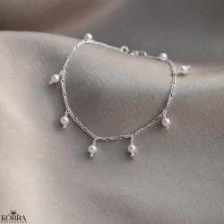 "Balance" silver bracelet with genuine freshwater pearls
