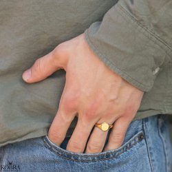 "Barcelona" 18 karat forgyldt ring med gravering til mnd