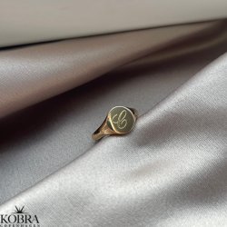 "Barcelona" 18 karat forgyldt signet / cocktail ring med personlig gravering