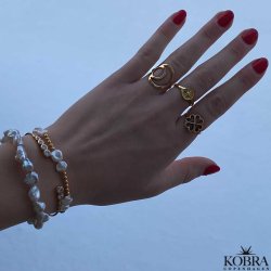 "Rio" 18 carat gold plated circle ring