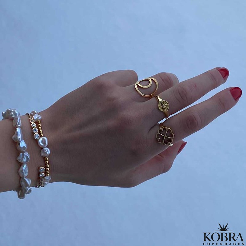 "Rio" 18 carat gold plated circle ring