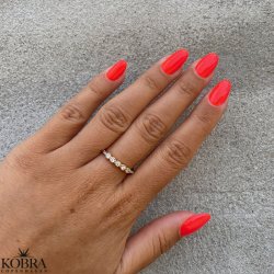 "Beatrice" gold ring with white stones