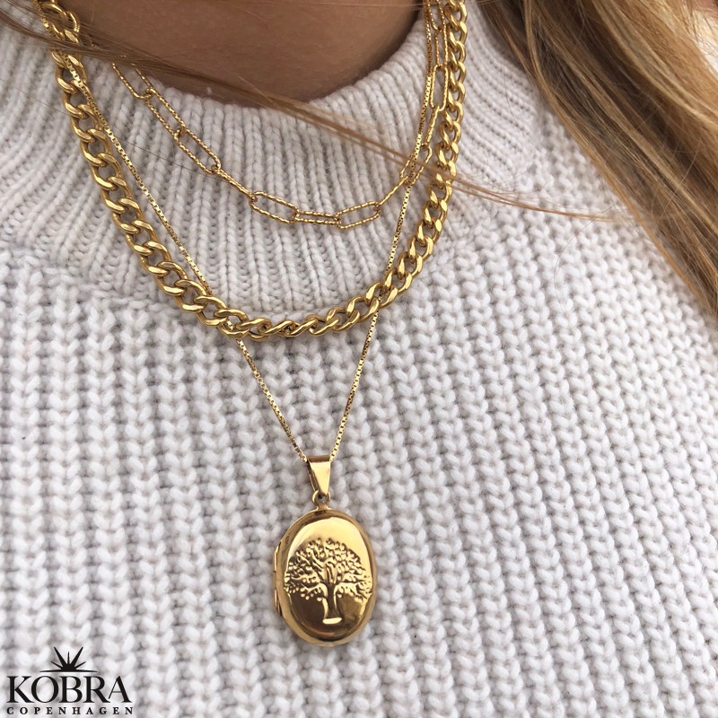 "Panzer" 18 carat gold plated chunky panzer necklace