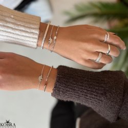 "Bay" wavy ring in silver