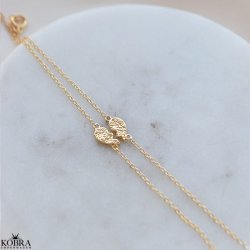"Bestie" 18 karat forgyldt venindearmbånd med 2 delt hjerte
