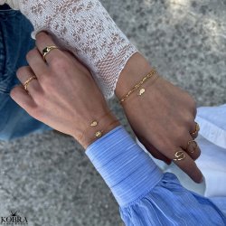 "Bestie" 18 karat forgyldt venindearmbånd med 2 delt hjerte