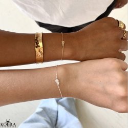 "Bestie" Hammerslet delt hjerte armbnd i slv &amp; 18 karat forgyldt