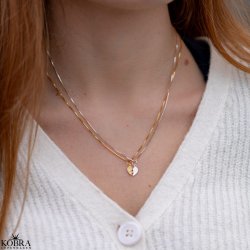 "Bestie" vennekjede med 2-delt hjerteanheng i slv- &amp; gullbelagt