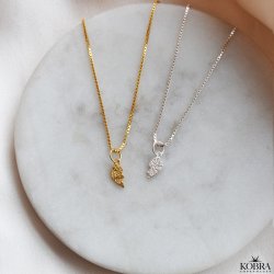 "Bestie" vennekjede med 2-delt hjerteanheng i slv- &amp; gullbelagt