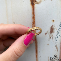 "Billie" guld ring i "panzerkde"