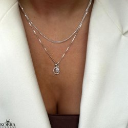 "Clinton" 2mm panzer halskde i sterling slv eller 18 karat forgyldt