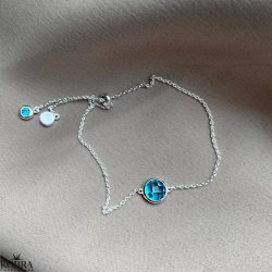 "Elegance" birthstone bracelet in silver // find your personal stone