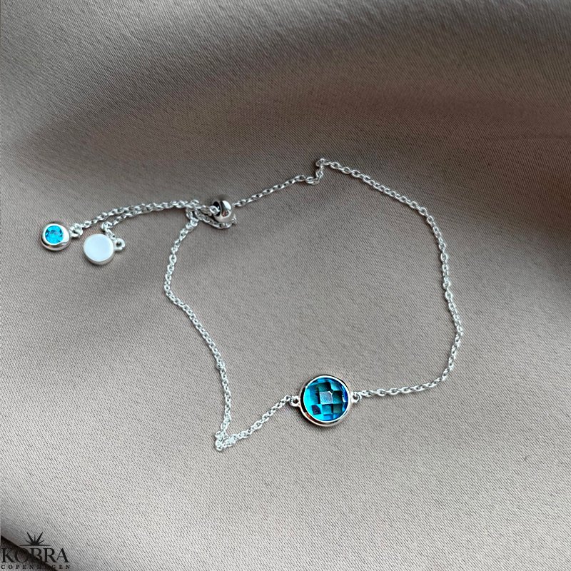 "Elegance" birthstone bracelet in silver // find your personal stone