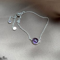 "Elegance" birthstone bracelet in silver // find your personal stone