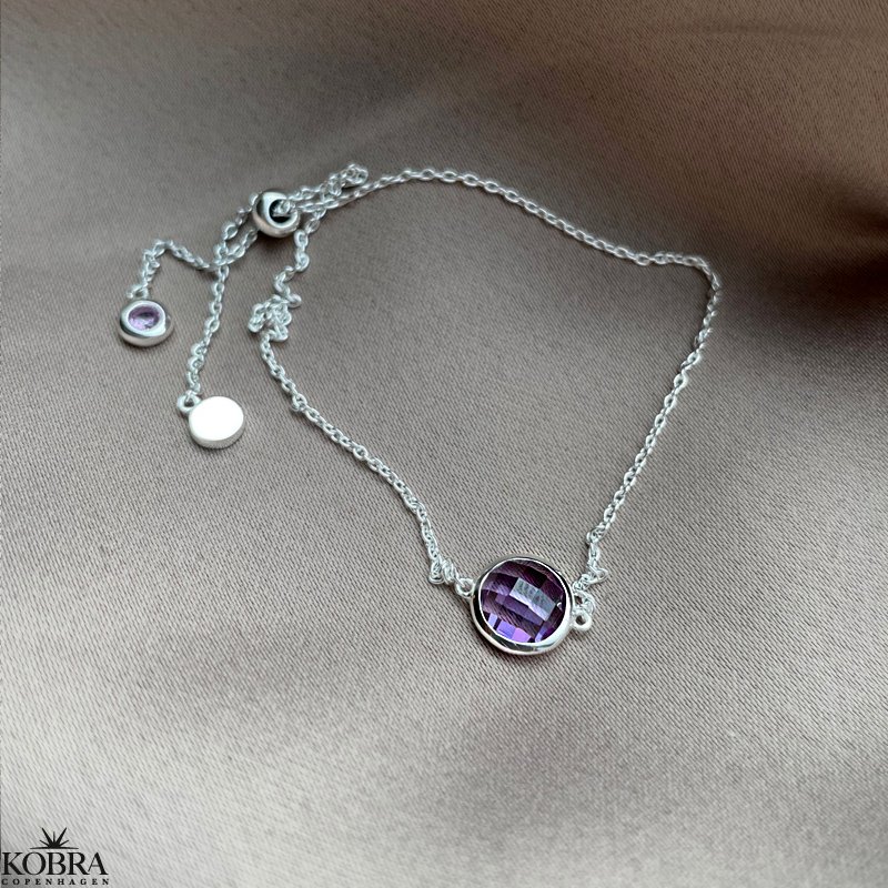 "Elegance" birthstone bracelet in silver // find your personal stone