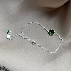 "Elegance" birthstone bracelet in silver // find your personal stone