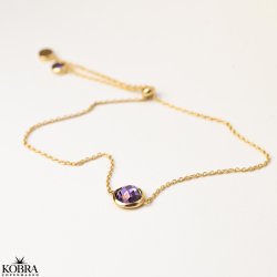"Elegance" birthstone gold bracelet // find your personal stone