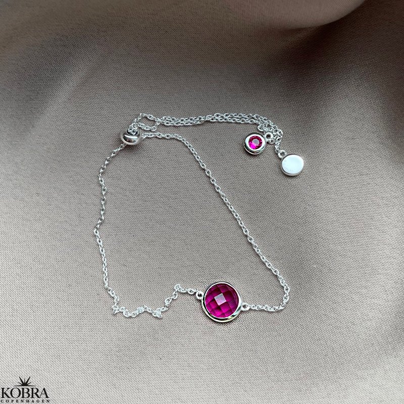 "Elegance" birthstone bracelet in silver // find your personal stone