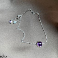 "Elegance" birthstone bracelet in silver // find your personal stone