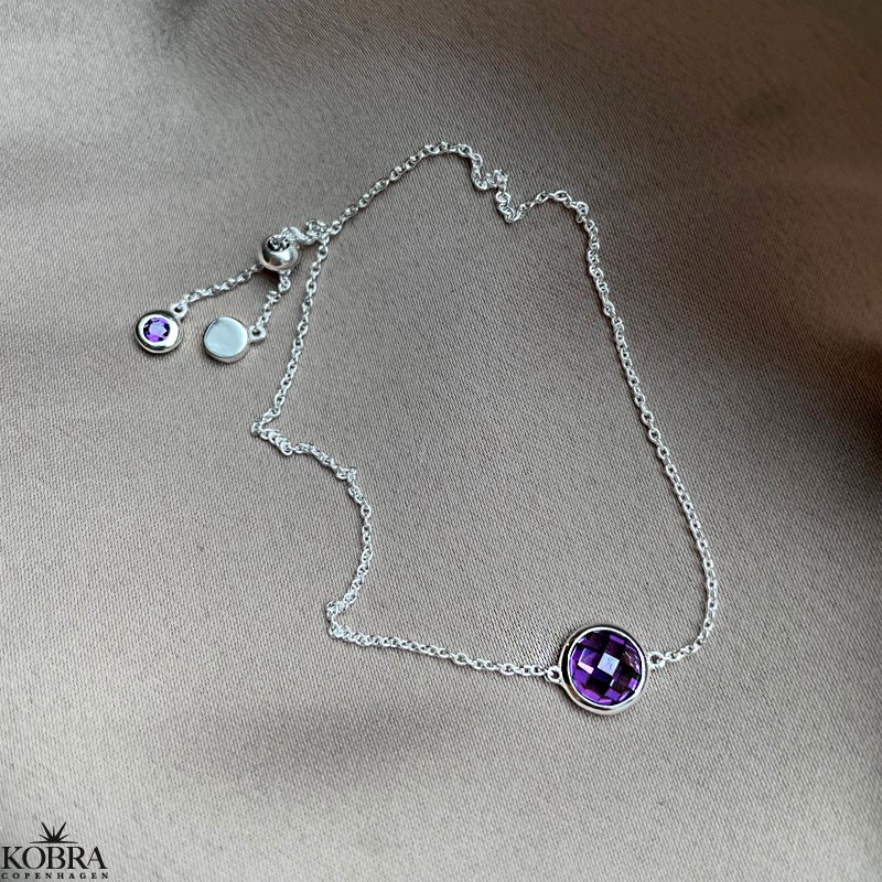 "Elegance" birthstone bracelet in silver // find your personal stone