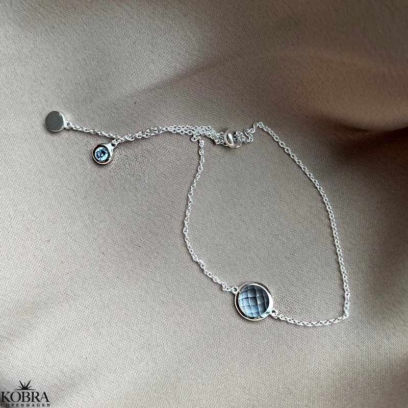 "Elegance" birthstone bracelet in silver // find your personal stone