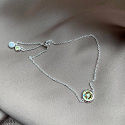 "Elegance" birthstone bracelet in silver // find your personal stone