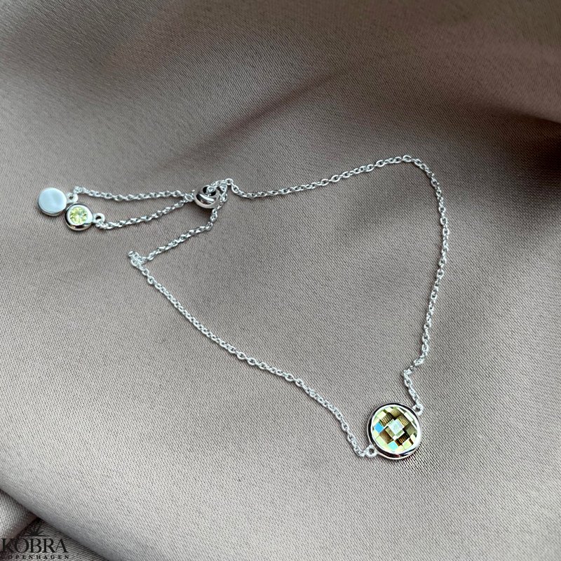 "Elegance" birthstone bracelet in silver // find your personal stone