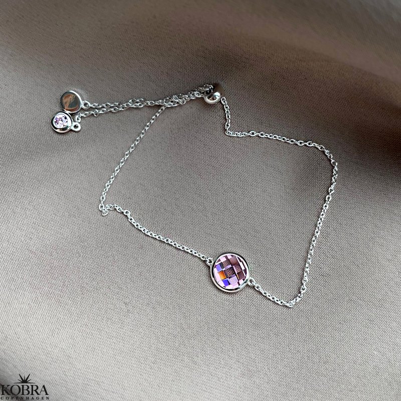 "Elegance" birthstone bracelet in silver // find your personal stone