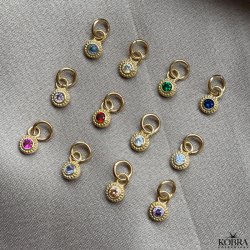 "Poise" Birthstone charm i guld / find din mnedssten