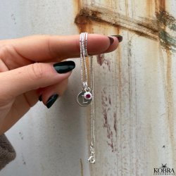 "Poise" Birthstone charm in silver / find your month