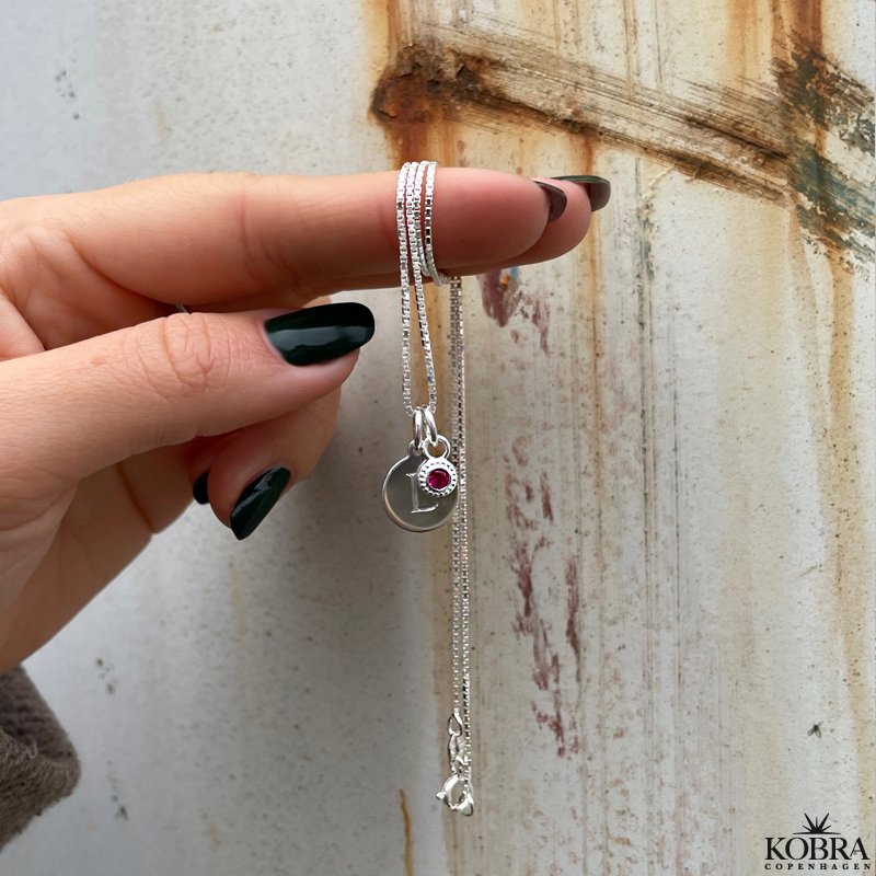 "Poise" Birthstone charm in silver / find your month