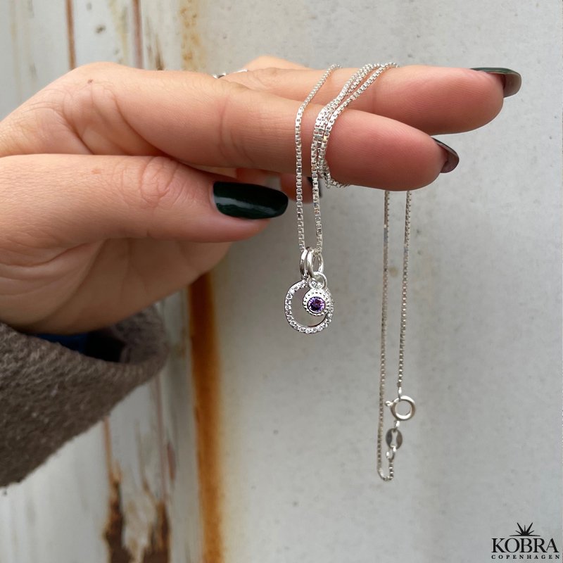 "Poise" Birthstone charm in silver / find your month